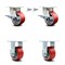 Service Caster 4 Inch Kingpinless Red Poly on Steel Caster Brake & Swivel Lock 2 Rigid, 2PK SCC-KP30S420-PUR-RS-SLB-BSL-2-R-2 - alternate 1